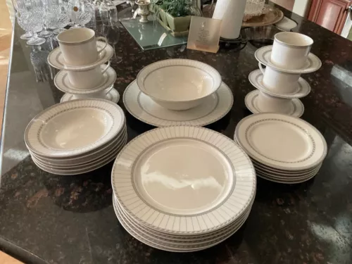 Rare Find - Gibson Designs "Eternity" 6 pc. Place Settings, Bowl, Platter