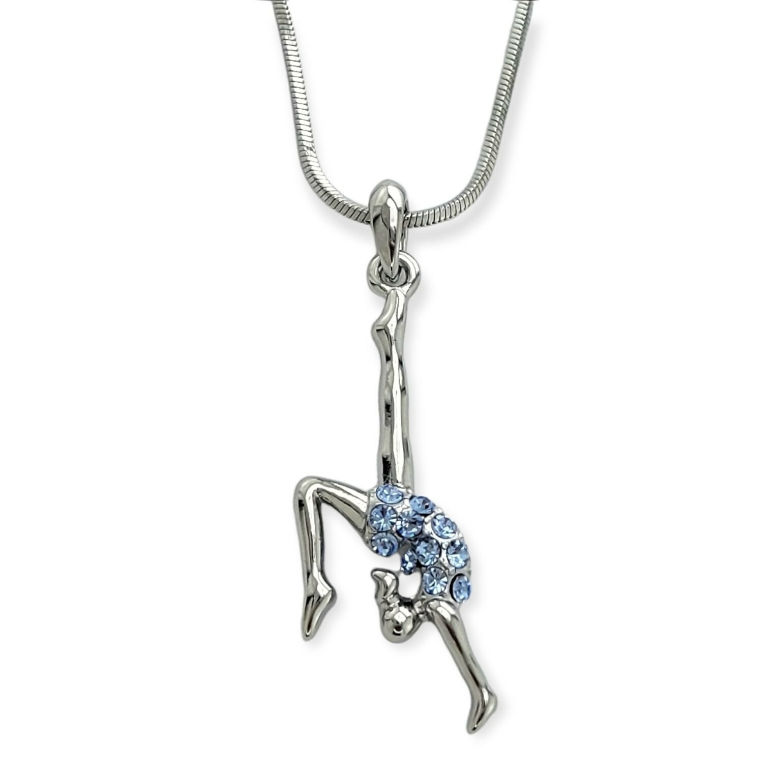 Gymnast Blue Made With Swarovski Crystal Gymnast Athlete Pendant 18