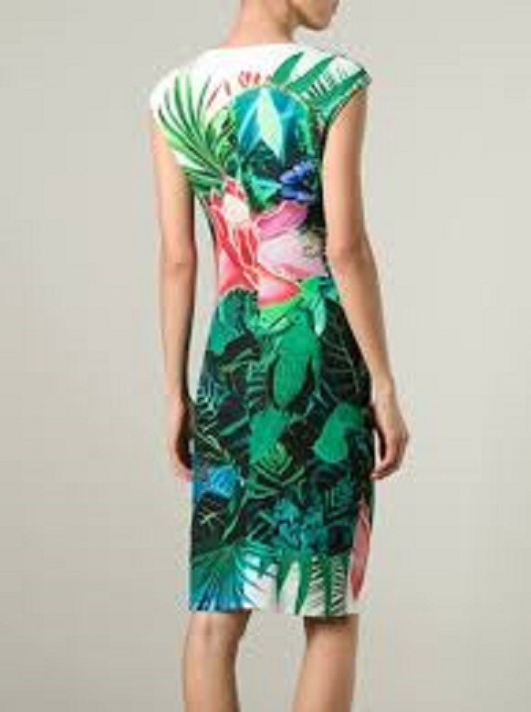 Roberto Cavalli Tropical Print Jersey Dress ( 40 IT- 4 US) image 3