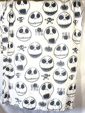Nightmare Before Christmas white black Full Flat Sheet ONLY Jack Skellington