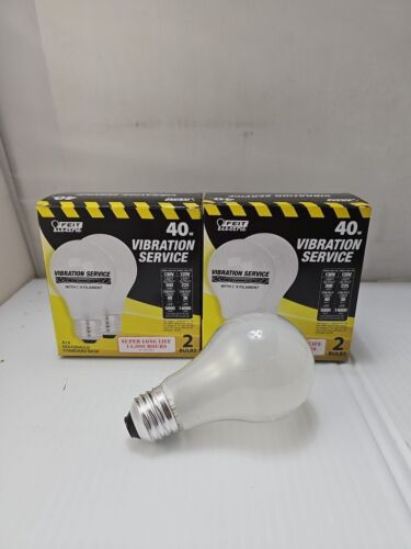 A 19- 40w Feit Light bulb Frosted Vibration Service A19 40A 14000 hours@120v