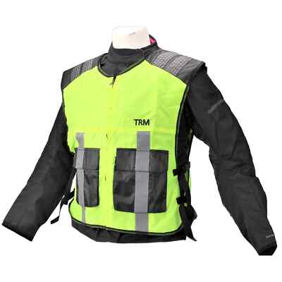 HI-VIZ VIS REFLECTIVE MOTORCYCLE SAFETY JACKET PROTECTIVE