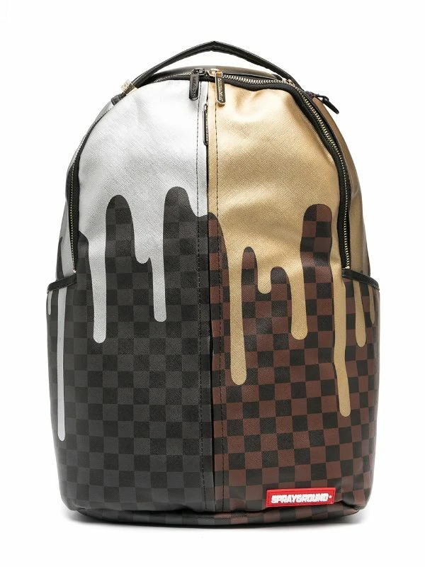 Sprayground Money Checkered Brown Backpack