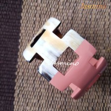 C shaped Buffalo Horn  Lacquer Bangle Bracelet, Vintage Jewelry, Unique Gift.