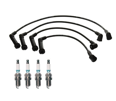 Denso Wire Set 7mm & 4 Iridium TT Spark Plug 0.04 Kit For Hyundai Accent 1.5 L4