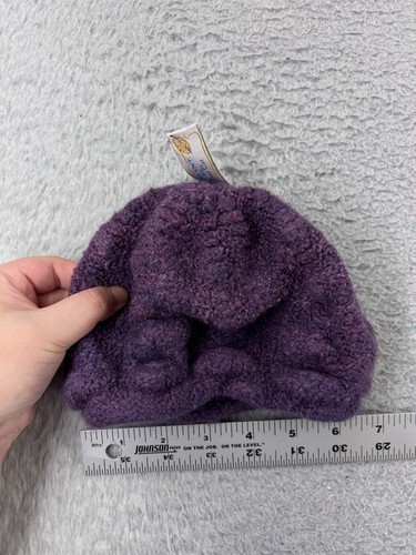 Anna Maggio Beanie Toque Youth Toddler Purple Hand Knit By Aunt Cat 100% Wool - Picture 3 of 7