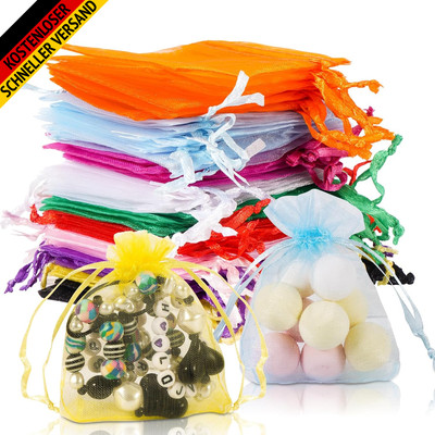 80 Stück Organzasäckchen 7X9, 10 Farben Kleine Säckchen Zum Befüllen Organza Säc