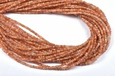 3-4mm AAA Sunstone Natural Gemstone Faceted Rondelle Beads For Jewelry Making