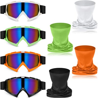 4 Pcs Motorcycle Dirt Bike Goggles For Men Women Windproof Adjustable Atv Goggle