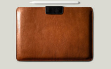 file Folder pocket cow Leather Messenger bag Briefcase ipad Pouch brown h489