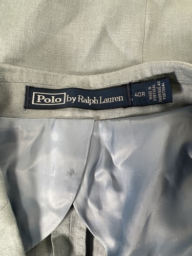 Giacca blazer uomo Polo by Ralph Lauren blu misto lino 2 bottoni - 40R - Foto 3 di 3