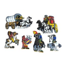 Keystone Shooting Frontier Playset Parts   1950s Vintage   Cowboys  Horses Lot