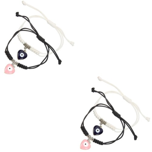 2 Pairs Couple Evil Eye Bracelet Rope Bracelets Woven Wrist Miss eBay