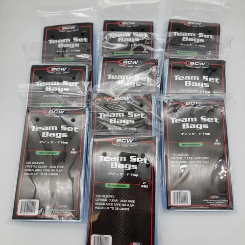 1000 BCW Resealable Team Set Bags (1-RTSB) | 10 Packs of 100