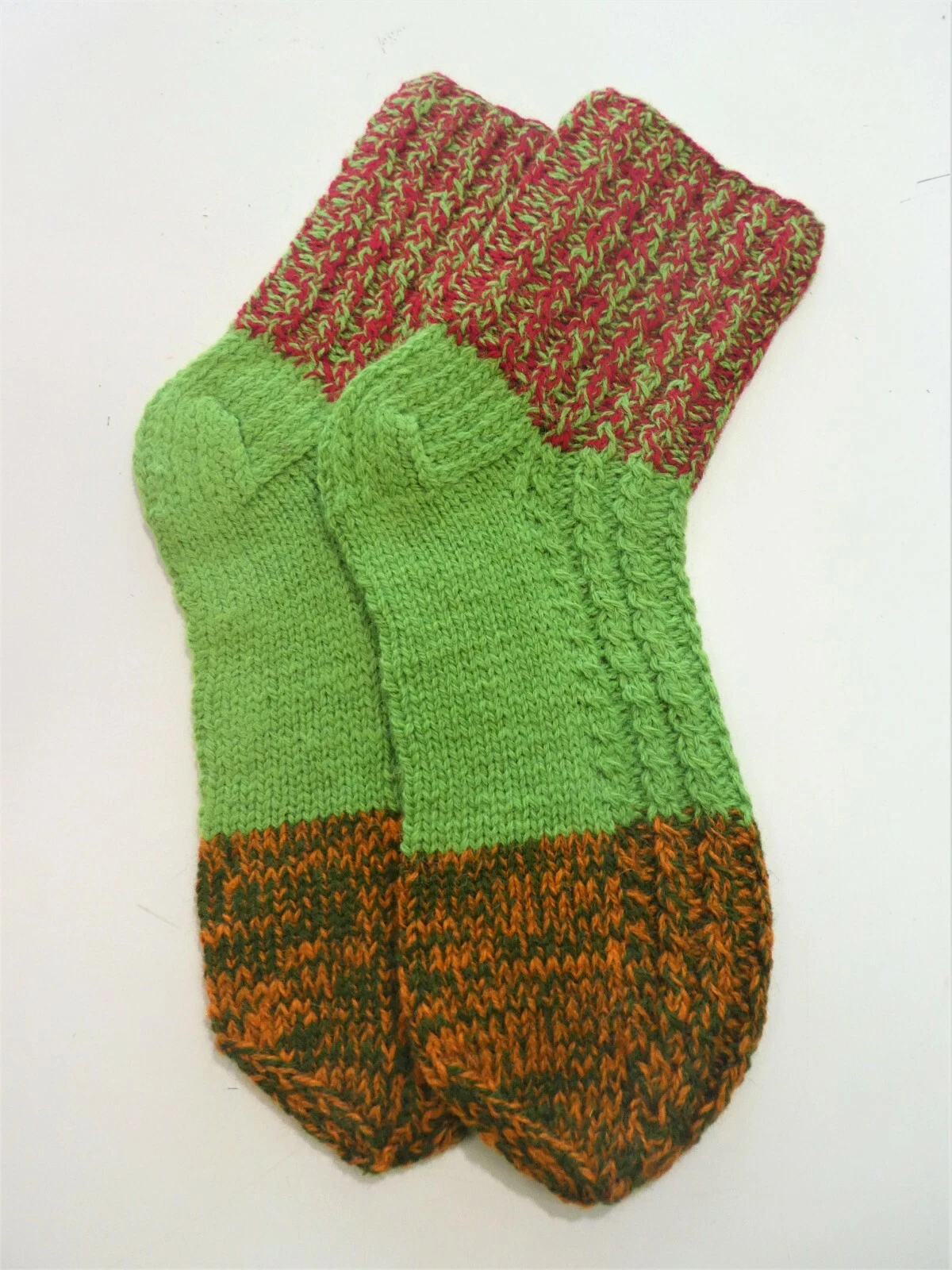 Size 11 1/2-12 1/2 women 10 1/2-11 1/2 men US / 44-45 EU Hand knitted socks