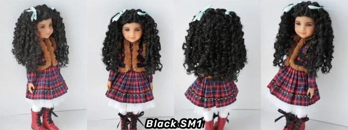 Peluca BJD bastante rizada JD797 de tamaño de 5-6 pulgadas a 11-12 pulgadas de pelo de muñeca Foto 3 de 4