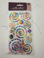 Sticko Autocollant 18 Multi Color Swirls and Twirls Various Sizes Scrapbooking