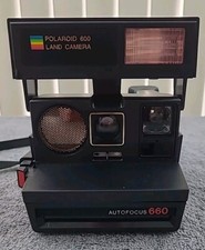 Polaroid 600 Land Camera Autofocus 660 Black Instant Film Untested