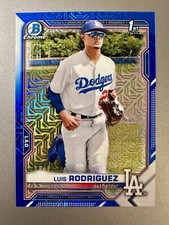 2021 Bowman Chrome Luis Rodriguez 102/150 1st Blue Mojo Mega Box Refractor