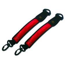 MaximalPower Reflective Fiber Optic Red LED White Stretch Safety ARM BAND x2