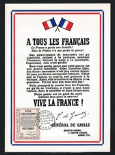 grand document  carte 1er jour appel du 18 juin 1940   Paris 1964