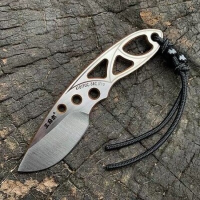 SRM Sanrenmu 4101 Violet Sandvik Steel Fixed Blade Neck Knife Conceal Carry
