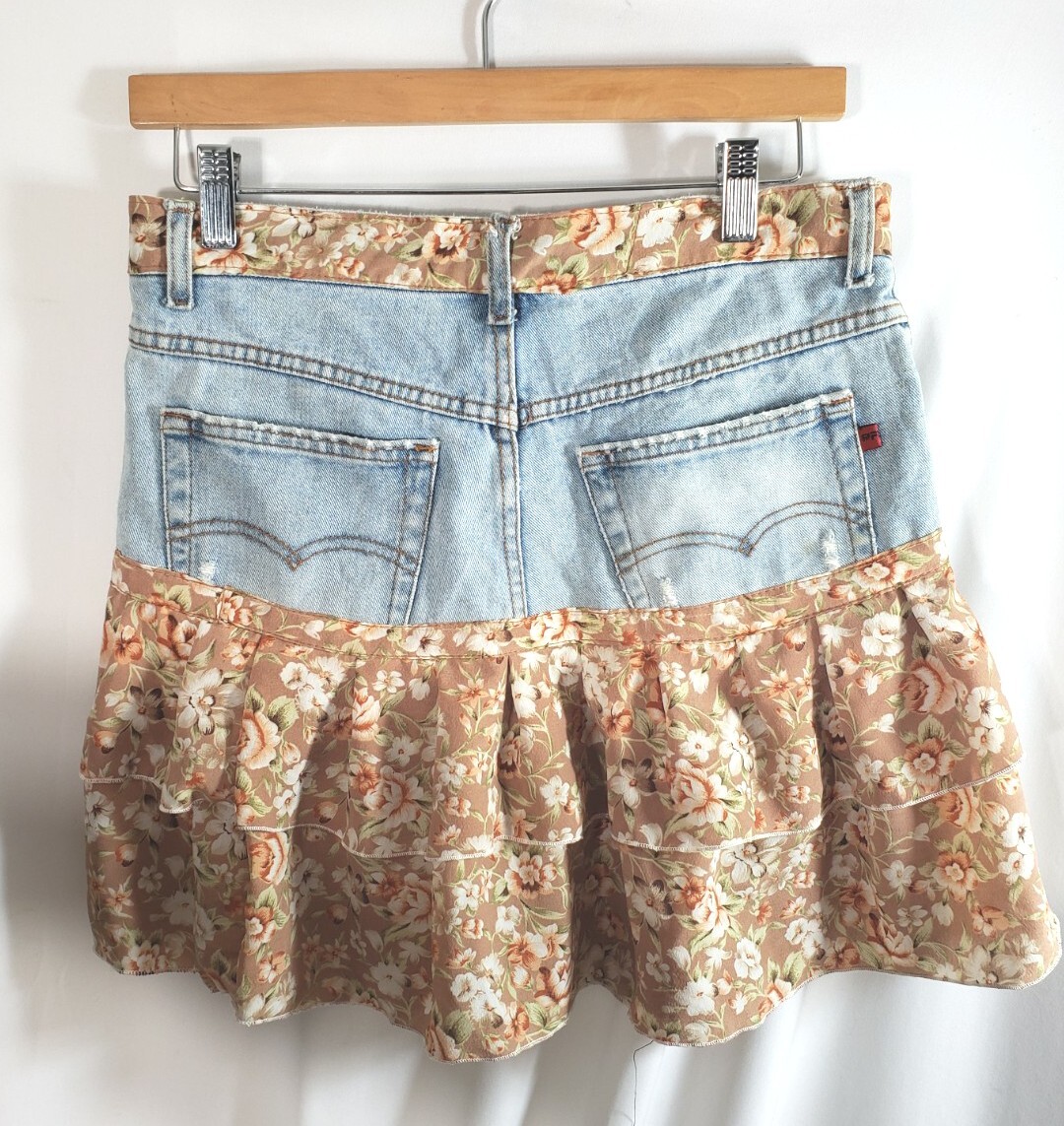 ◆24SS RONRON RIBBON PATTERN DENIM SHORT SKIRT/2色◆ Diamond_Ribbon_Pattern_Denim_S