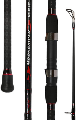 Surf Casting Fishing Rod 2-Piece Graphite Travel Solid Carbon Fiber Cast Pole