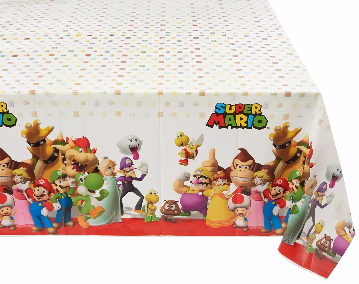 Cumpleaños Super Mario Bros Cubierta Mantel De Mesa Plastico Decoracion 54  x 96
