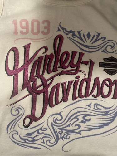 Harley Davidson Youth Girls Small Tank Top Shirt Pink Glitter 6/6x - Picture 3 of 5
