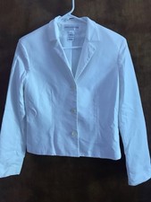 Jones New York Career Blazer Jacket White Lined 3-Button Size 6
