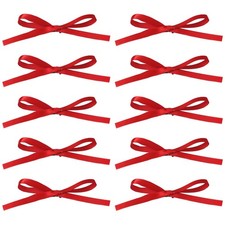 10 PCS Black Red Bow Hair Clips Long Tail Ribbon Small Claw Ponytail Holders