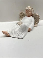 Kimble Mold Corp 1992 Ceramic Sleeping Angel Figurine White Resin