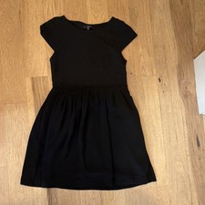 Gap Black Solid Fit & Flare Short Dress Round Neck Short Sleeve Size 2