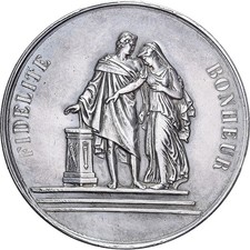 [#1528735] France, Medal, Mariage, Fidélité Bonheur, Silver, AU(55-58)