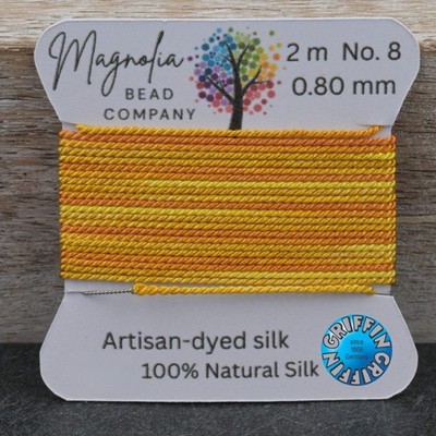 Sunspun Gold   Griffin Silk Cord   Hand-Dyed Thread for Knotting, Jewelry Making
