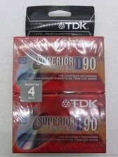 TDK Life On Record Superior Normal Bias D90 4 Pack Blank Cassette Tapes NEW