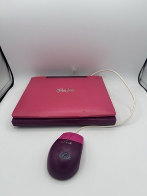 Vintage Mattel Barbie B-Book Pink Laptop W/ Mouse For Parts Not Working