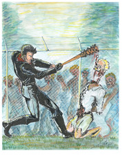 Negan Lucille Homerun y algunos caminantes 11X14 pieza de arte original de Travis Vick