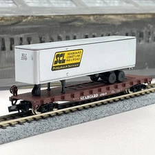 Con-Cor 1205M Seaboard Coast Line Piggyback Flat Car with Trailer 47317 N Scale