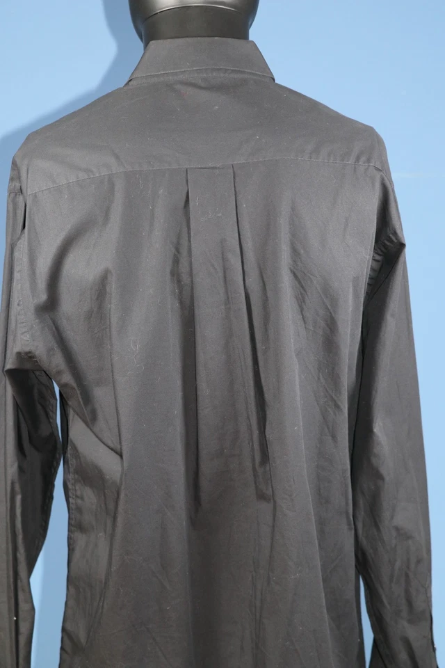 SIGUIENTE Camisa Negra Algodón Puro Manga Larga 16.5 L Informal Streetwear Reino Unido Calce 44" Foto 3 de 4