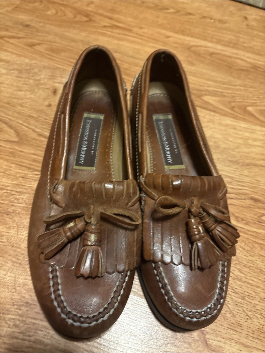Johnston Murphy Loafers Men 10M Leather Tassel Brown Dress  display picture 2