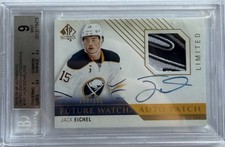 2015 SP AUTHENTIC #191 JACK EICHEL FUTURE WATCH AUTO PATCH LIMITED /100 BGS 9