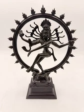 Nataraja Dancing Shiva Black Brass Figure from Swamimalai