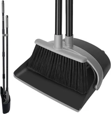 KeFanta Broom and Dustpan Set,Dust Pan with Long Handle,52”Broom with Stand Up