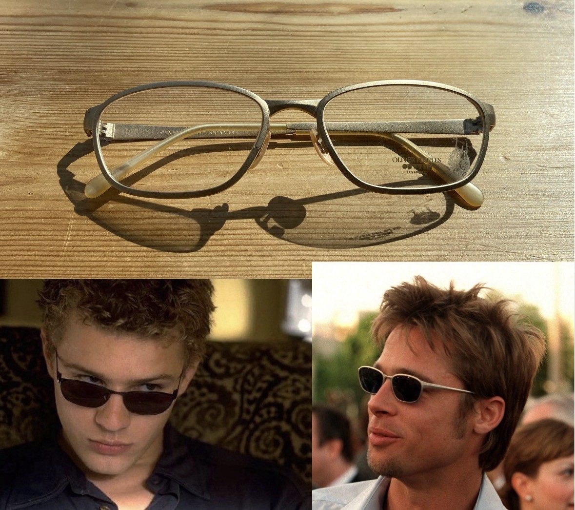 RARE 90's Oliver Peoples OP-522 Gold Cruel Intentions Brad Pitt Sunglasses