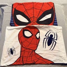 Marvel Spider-Man Pillowcase  Sham Lot 2 Pc Reversible Kids Bedding Set