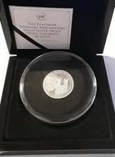 2017 TDC £5 SOLID SILVER PROOF TRIPLE THICKNESS 75g PLATINUM WEDDING ANNI + COA