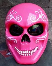 FREE  SHIPPING FUNNY PINK SKULL  HELMET FOR BIKER DOT APPROVED