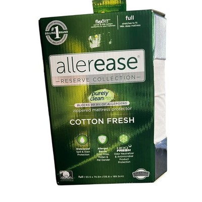 AllerEase Full Double Cotton Fresh Mattress Protector Zip Waterproof